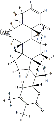 (22R)-6α,7α-エポキシ-5,12β,22-トリヒドロキシ-1-オキソ-5α-エルゴスタ-2,24-ジエン-26-酸δ-ラクトン 化学構造式