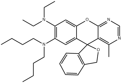 7-(Dibutylamino)-8-(diethylamino)-4-methylspiro[5H-[1]benzopyrano[2,3-d]pyrimidine-5,1'(3'H)-isobenzofuran]|