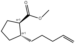 Cyclopentanecarboxylic acid, 2-(4-pentenyl)-, methyl ester, (1R,2R)-rel- (9CI) Struktur