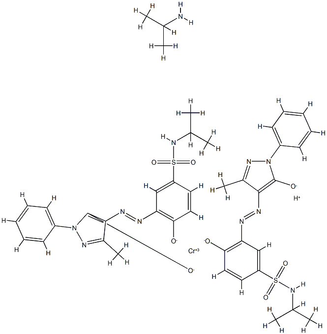 ydrogen bis[3-[(4,5-dihydro-3-methyl-5-oxo-1-phenyl-1H-pyrazol-4-yl)azo]-4-hydroxy-N-isopropylbenzene-1-sulphonamidato(2-)]chromate(1-), compound with isopropylamine (1:1) Structure