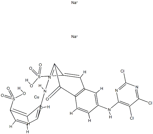 disodium [4-hydroxy-3-[(2-hydroxy-5-sulphophenyl)azo]-7-[(2,5,6-trichloro-4-pyrimidinyl)amino]naphthalene-2-sulphonato(4-)]cuprate(2-)|4-羟基-3-[(2-羟基-5-磺苯基)偶氮]-7-[(2,5,6-三氯-4-嘧啶基)氨基]-2-萘磺酸]合铜酸二钠