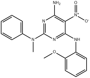 N~4~-(2-methoxyphenyl)-N~2~-methyl-5-nitro-N~2~-phenylpyrimidine-2,4,6-triamine,716332-02-4,结构式