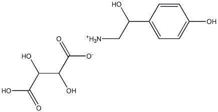 rac-(R*)-α-(アミノメチル)-4-ヒドロキシベンゼンメタノール・(2R,3R)-2,3-ジヒドロキシブタン二酸 化学構造式