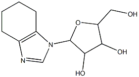 2-(hydroxymethyl)-5-(4,5,6,7-tetrahydrobenzoimidazol-1-yl)oxolane-3,4- diol Struktur