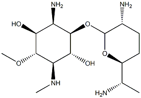 71772-09-3 1-Amino-1,4-dideoxy-2-O-(2,6-diamino-2,3,4,6,7-pentadeoxy-β-L-lyxo-heptopyranosyl)-5-O-methyl-4-(methylamino)-D-scyllo-inositol