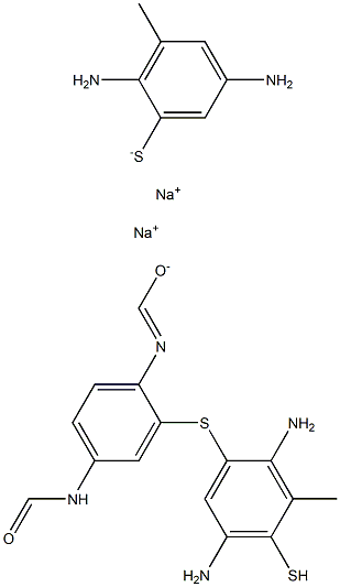 Formamide, N,N'-1,4-phenylenebis-, reaction products with 4-methyl-1,3-benzenediamine and sulfur, leuco derivs. Struktur