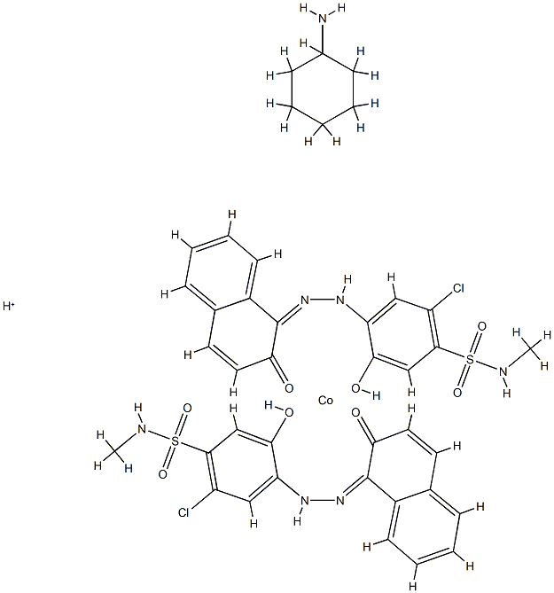 hydrogen bis[2-chloro-5-hydroxy-4-[(2-hydroxy-1-naphthyl)azo]-N-methylbenzenesulphonamidato(2-)]cobaltate(1-) , compound with cyclohexylamine (1:1)  Structure