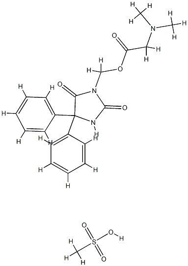 3-hydroxymethylphenytoin N,N-dimethylglycine ester Struktur