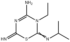 2H-1,3,5-Thiadiazin-4-amine,3-ethyl-3,6-dihydro-6-imino-2-[(1-methylethyl)imino]-(9CI) 结构式