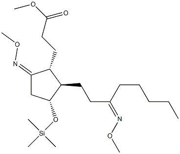 (1R)-5-Methoxyimino-2β-[3-(methoxyimino)octyl]-3α-[(trimethylsilyl)oxy]-1α-cyclopentanepropionic acid methyl ester Structure