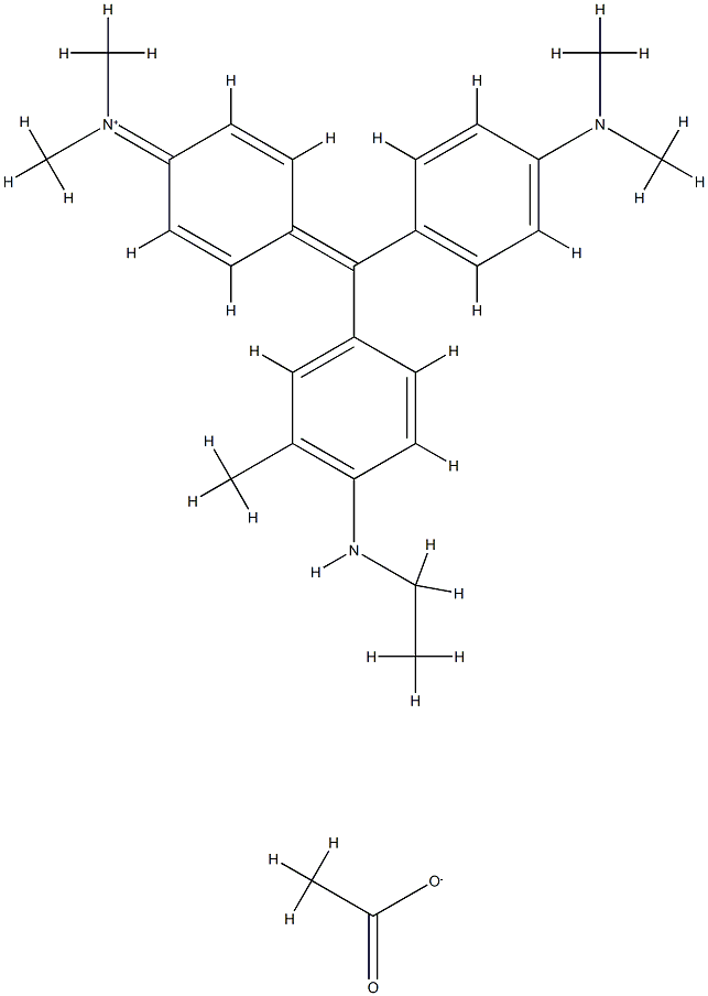 Methylium, bis4-(dimethylamino)phenyl4-(ethylamino)-3-methylphenyl-, acetate Structure