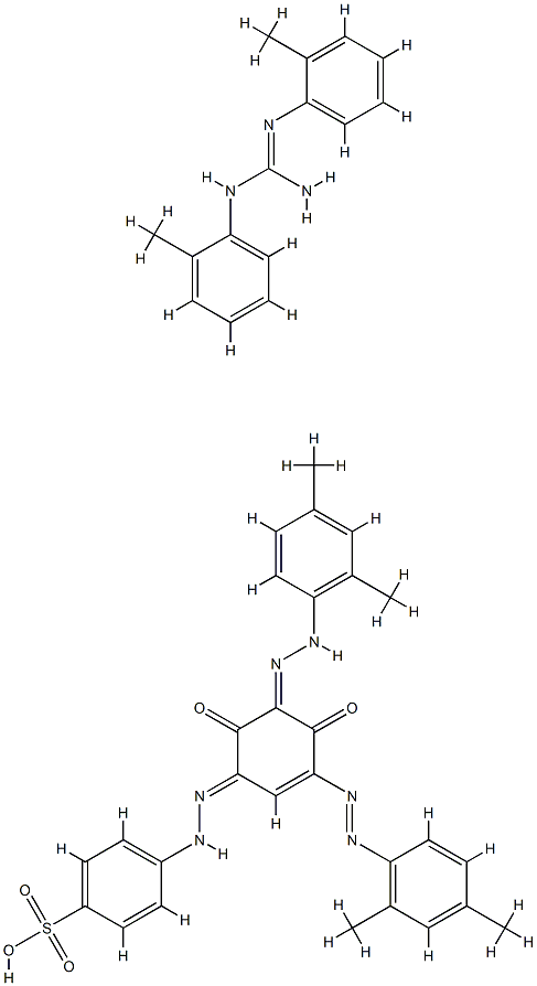 4-[[2,4-dihydroxy-3,5-bis(xylylazo)phenyl]azo]benzenesulphonic acid, compound with N,N'-di-(o-tolyl)guanidine (1:1),72208-14-1,结构式