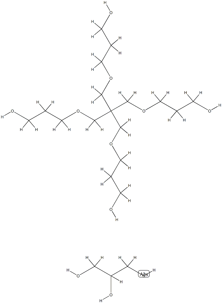 Polyoxy(methyl-1,2-ethanediyl), .alpha.-hydro-.omega.-hydroxy-, ether with 2,2-bis(hydroxymethyl)-1,3-propanediol (4:1), 2-hydroxy-3-mercaptopropyl ether Structure