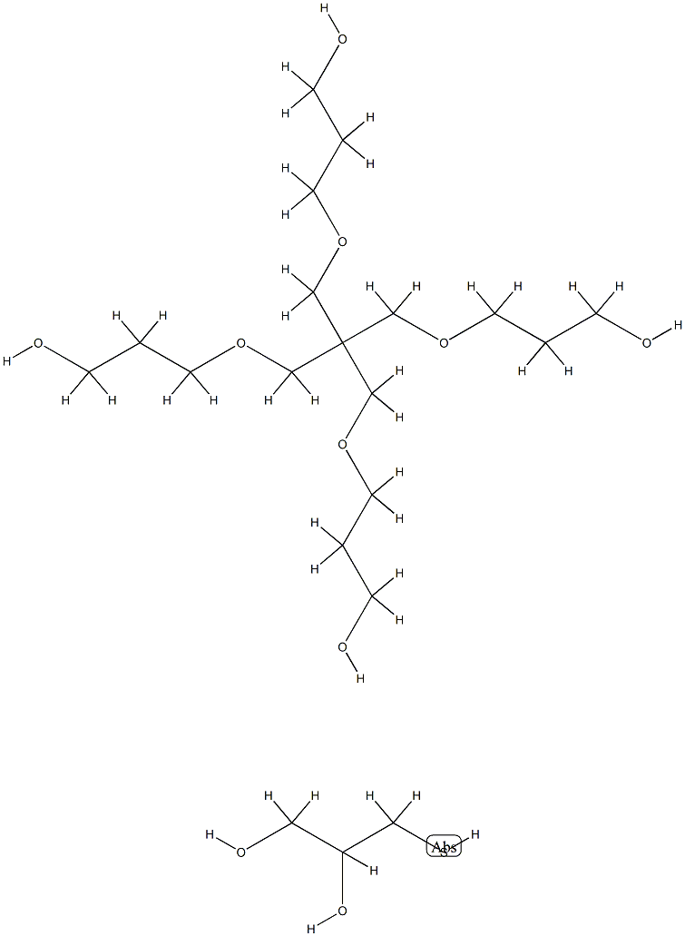 Polyoxy(methyl-1,2-ethanediyl), .alpha.-hydro-.omega.-hydroxy-, ether with 2,2-bis(hydroxymethyl)-1,3-propanediol (4:1), 2-hydroxy-3-mercaptopropyl ether 化学構造式