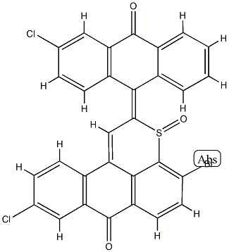 4(5or6)-bromo-9-chloro-2-(3-chloro-10-oxo-9(10H)-anthrylidene)anthra[1,9-bc]thiopyran-7(2H)-one Struktur