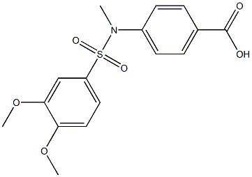 4-[[(3,4-dimethoxyphenyl)sulfonyl](methyl)amino]benzoic acid Structure