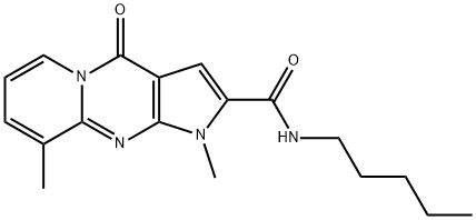 1,9-dimethyl-4-oxo-N-pentyl-1,4-dihydropyrido[1,2-a]pyrrolo[2,3-d]pyrimidine-2-carboxamide 结构式