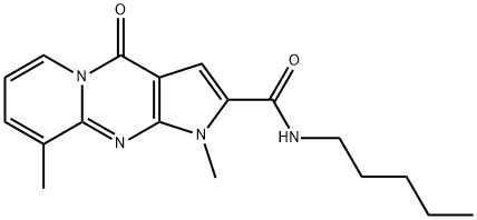 1,9-dimethyl-4-oxo-N-pentyl-1,4-dihydropyrido[1,2-a]pyrrolo[2,3-d]pyrimidine-2-carboxamide 化学構造式