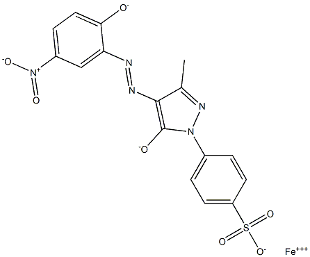 [4-[4,5-dihydro-4-[(2-hydroxy-5-nitrophenyl)azo]-3-methyl-5-oxo-1H-pyrazol-1-yl]benzenesulphonato(3-)]iron 结构式