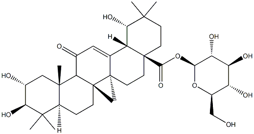 2α,3β,19α-Trihydroxy-11-oxoolean-12-en-28-oic acid [β-D-glucopyranosyl] ester|