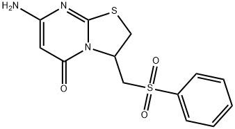 7-amino-3-[(phenylsulfonyl)methyl]-2,3-dihydro-5H-[1,3]thiazolo[3,2-a]pyrimidin-5-one 化学構造式