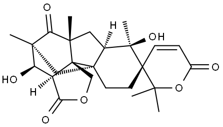 (3aS,8R,9S,11bR)-3a,4,6a,7,7aα,8,10,11-Octahydro-4α,8-dihydroxy-2',2',5,6aβ,8-pentamethylspiro[5α,11aα-methano-11aH-fluoreno[4,4a-c]furan-9(3H),3'(6'H)-[2H]pyran]-3,6,6'-trione Structure
