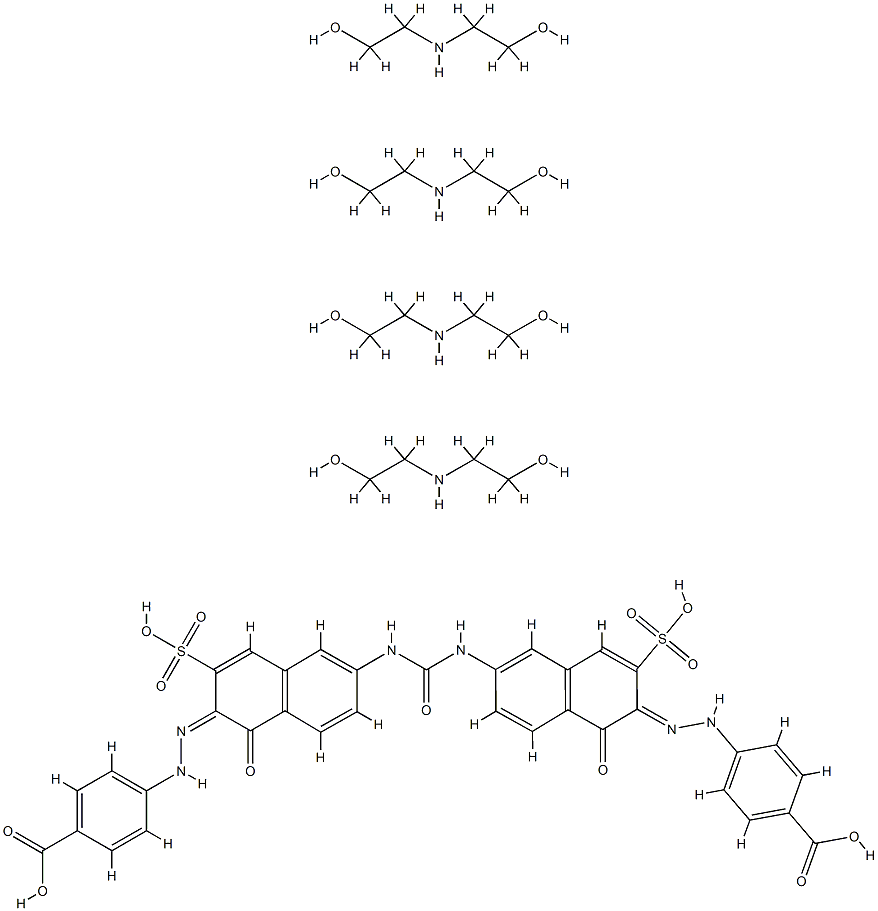 4,4'-[carbonylbis[imino(1-hydroxynaphthalene-6,2-diyl-3-sulpho)azo]]bisbenzoic acid, compound with 2,2'-iminobis(ethanol) (1:4),72906-34-4,结构式