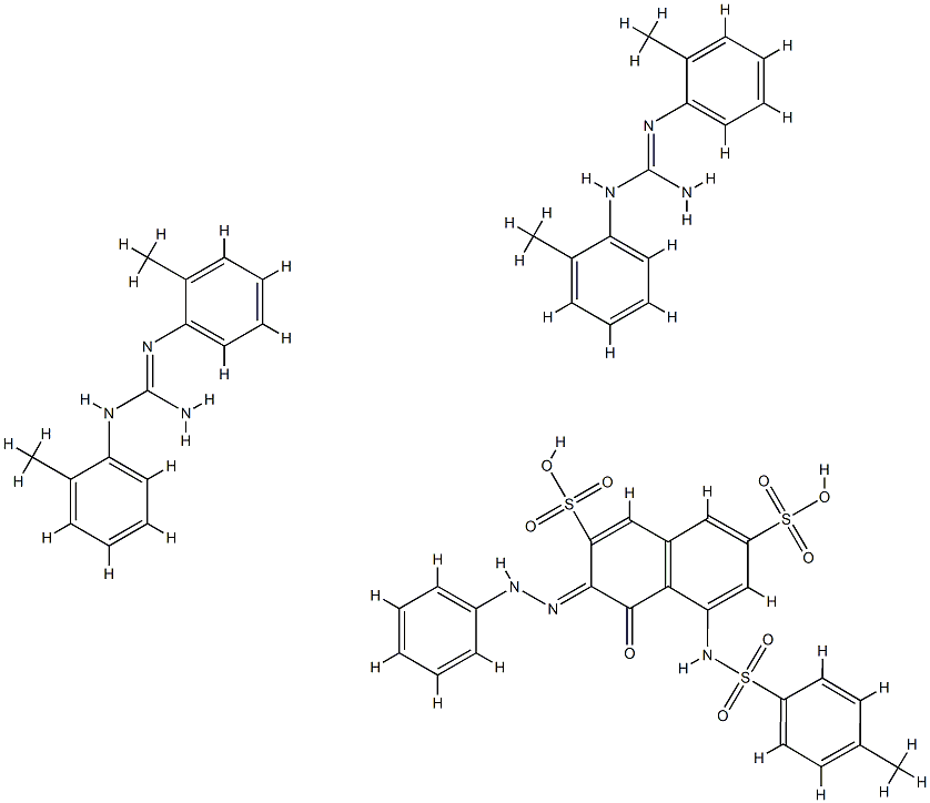 4-hydroxy-3-(phenylazo)-5-[[(p-tolyl)sulphonyl]amino]naphthalene-2,7-disulphonic acid, compound with N,N'-di(o-tolyl)guanidine (1:2) 结构式