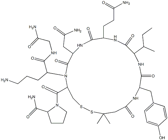 oxytocin, 1-desaminopenicillamyl-Orn(8)- 化学構造式