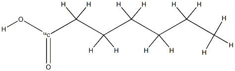 HEPTANOIC ACID-CARBOXY-14C 化学構造式