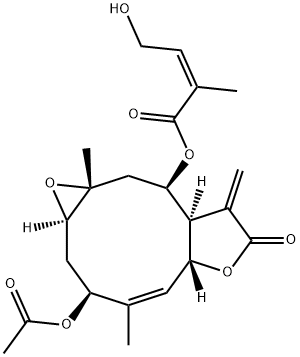 (Z)-4-Hydroxy-2-methyl-2-butenoic acid [(1aR,3S,4Z,5aR,8aR,9R,10aR)-3-acetoxy-1a,2,3,5a,7,8,8a,9,10,10a-decahydro-4,10a-dimethyl-8-methylene-7-oxooxireno[5,6]cyclodeca[1,2-b]furan-9-yl] ester|