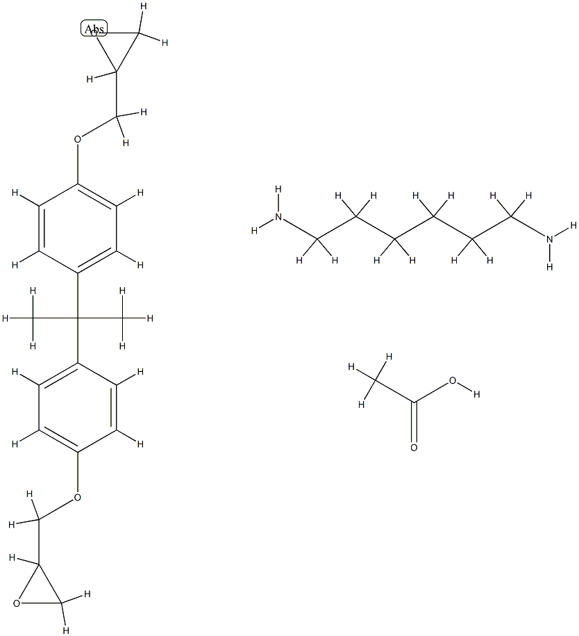 1,6-Hexanediamine, polymer with 2,2'-[(1-methylethylidene) bis(4,1-phenyleneoxymethylene)]bis[oxirane], acetate (ester) 化学構造式