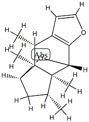 (4S)-4a,5,6,7,7a,8-ヘキサヒドロ-4,4aβ,7β,7aβ-テトラメチル-5α,8α-エポキシ-4H-インデノ[5,6-b]フラン 化学構造式