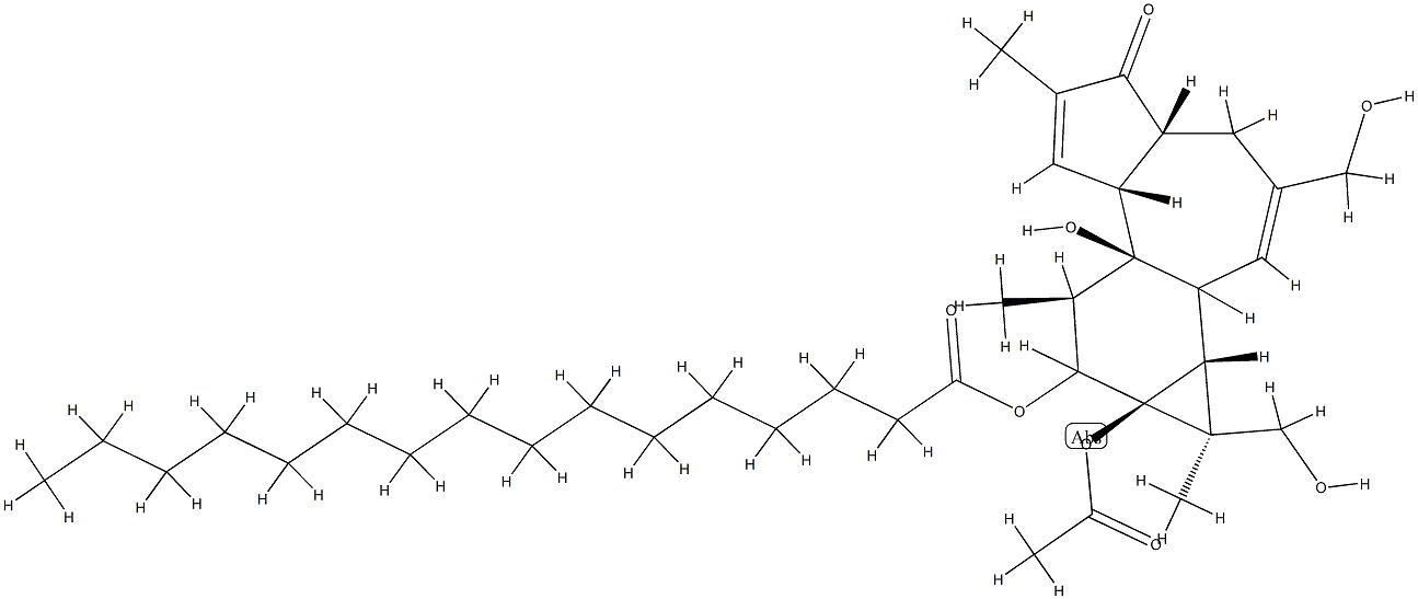 12-O-hexadecanoyl-4-deoxy-4 alpha-16-hydroxyphorbol-13-acetate 结构式
