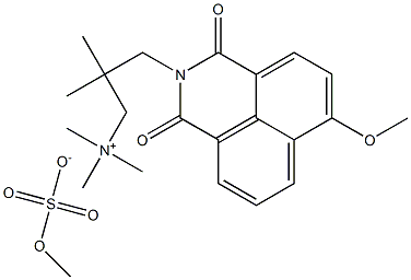 6-メトキシ-N,N,N,β,β-ペンタメチル-1,3-ジオキソ-1H-ベンゾ[de]イソキノリン-2(3H)-プロパン-1-アミニウム・(硫酸メチル)アニオン 化学構造式