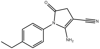 1H-Pyrrole-3-carbonitrile,2-amino-1-(4-ethylphenyl)-4,5-dihydro-5-oxo-(9CI) Structure