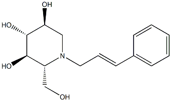 N-(3-phenyl-2-propenyl)-1-deoxynojirimycin Struktur