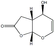 rel-3aα*,7aα*-ジヒドロ-4α*-ヒドロキシ-4H-フロ[2,3-b]ピラン-2(3H)-オン 化学構造式