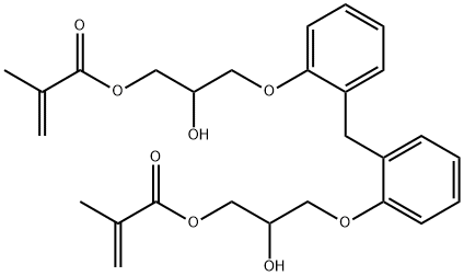 Bis(2-methylpropenoic acid)methylenebis[2,1-phenyleneoxy(2-hydroxy-3,1-propanediyl)] ester Structure