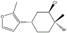 3-[(1S)-4α-Bromo-3β-chloro-4-methylcyclohexyl]-2-methylfuran Structure