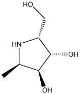 3,4-Pyrrolidinediol,2-(hydroxymethyl)-5-methyl-,(2R,3S,4S,5R)-rel-(9CI) 化学構造式