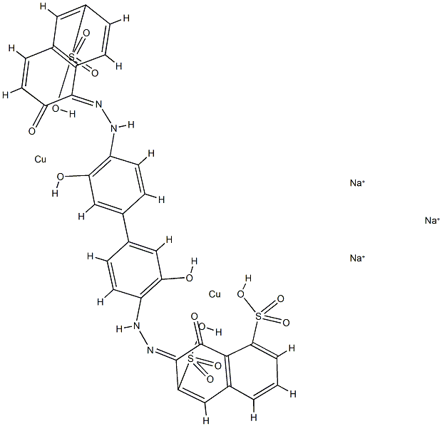 trisodium [mu-[7-[[3,3'-dihydroxy-4'-[(2-hydroxy-6-sulpho-1-naphthyl)azo][1,1'-biphenyl]-4-yl]azo]-8-hydroxynaphthalene-1,6-disulphonato(7-)]]dicuprate(3-) Structure