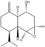 (1aR,3aβ,7aα,7bβ)-デカヒドロ-1aβ-メチル-4-メチレン-7α-イソプロピルナフト[1,2-b]オキシレン-3β-オール 化学構造式