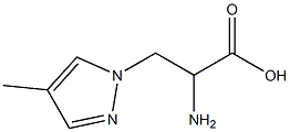 2-氨基-3-(4-甲基-1H-吡唑-1-基)丙酸 结构式