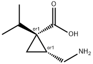 Cyclopropanecarboxylic acid, 2-(aminomethyl)-1-(1-methylethyl)-, (1R,2R)-rel- (9CI),736915-21-2,结构式