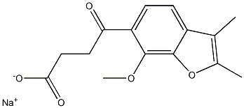2,3-Dimethyl-7-methoxy-γ-oxo-6-benzofuranbutyric acid sodium salt Struktur