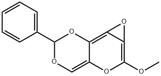 2-Methoxy-6-phenyloxireno[4,5]pyrano[3,2-d][1,3]dioxin Struktur