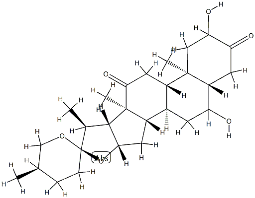 (25R)-2,6-Dihydroxy-5α-spirostane-3,12-dione Structure