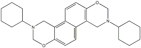 2,3,4,8,9,10-Hexahydro-3,9-dicyclohexylnaphtho[1,2-e:5,6-e']bis[1,3]oxazine 结构式
