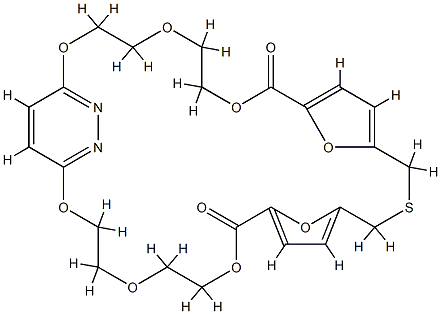 2,5,8,22,25,28,34,35-Octaoxa-15-thia-30,31-diazotetracyclo[27.2.2.110,13.117,20]pentatriaconta-10,12,17,19,29,31(1),32-heptaene-9,21-dione Structure